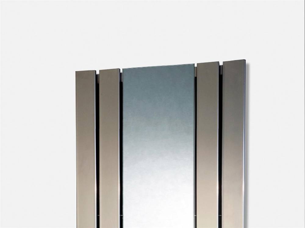 Szagato BADHEIZKÖRPER mit Spiegel Design Shanghai 2 120 x 55cm 581 Watt Edelstahloptik SZAGATO Hadntuchwärmer Handtuchheizkörper mit Mittelanschluss 2025