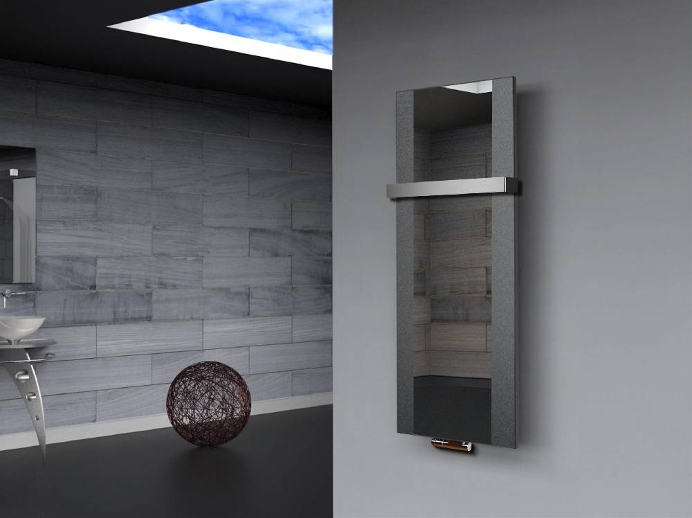 Szagato BADHEIZKÖRPER mit Spiegel Design Singapur 2 120x47cm 799 Watt anthrazit - moon +1 Halter 50mm SZAGATO Designheizkörper Mittelanschluss Handtuchwärmer Angebote