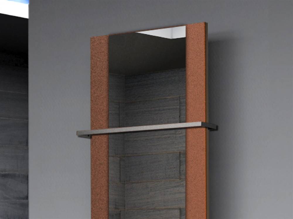 Szagato BADHEIZKÖRPER mit Spiegel Design Singapur 2 120x47cm 799 Watt braun (+1 Halter 15mm) SZAGATO Designheizkörper mit Mittelanschluss Handtuchwärmer im Angebot