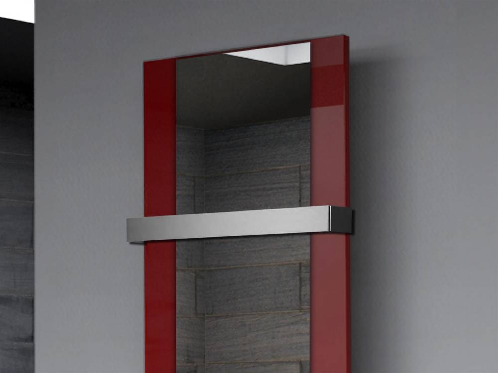 Szagato BADHEIZKÖRPER mit Spiegel Design Singapur 2 120x47cm 799 Watt rot (+1 Halter 50mm) SZAGATO Designheizkörper mit Mittelanschluss Handtuchwärmer Meist gekauft