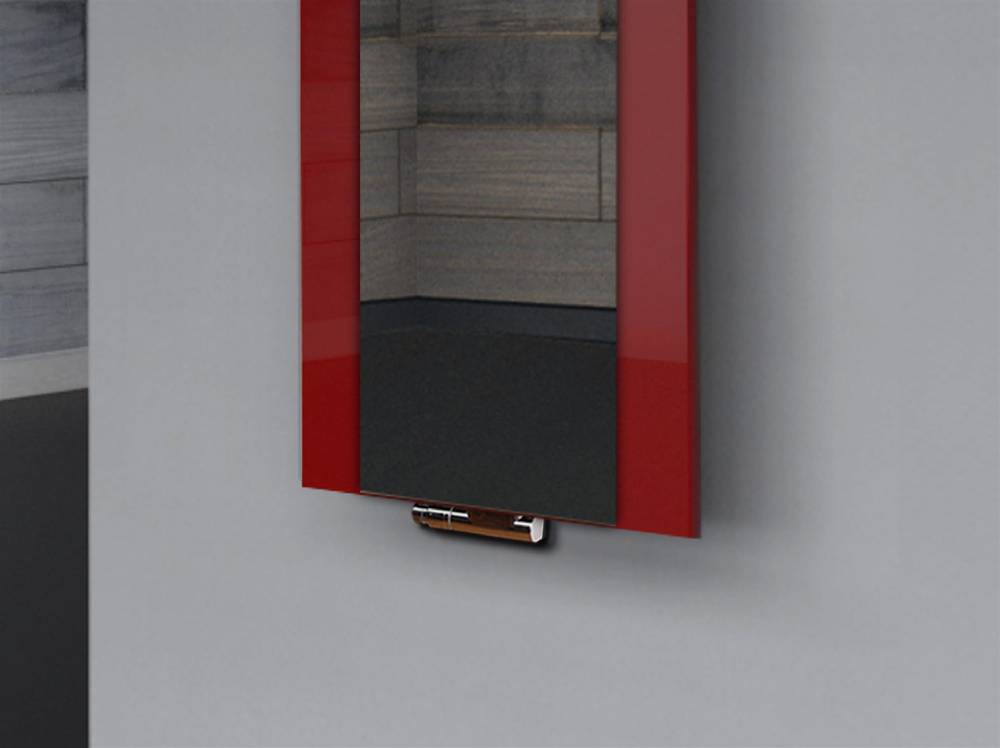 Szagato BADHEIZKÖRPER mit Spiegel Design Singapur 2 120x47cm 799 Watt rot (+1 Halter 50mm) SZAGATO Designheizkörper mit Mittelanschluss Handtuchwärmer Meist gekauft