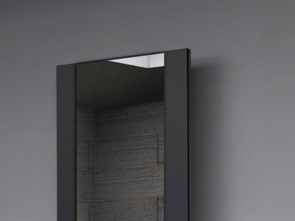 Szagato BADHEIZKÖRPER mit Spiegel Design Singapur 2 120x47cm 799 Watt schwarz SZAGATO Designheizkörper Handtuchheizkörper mit Mittelanschluss Handtuchwärmer Fabrik Onlineshop