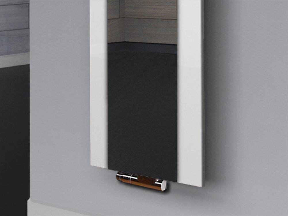 Szagato BADHEIZKÖRPER mit Spiegel Design Singapur 3 180x47cm 1118 Watt weiß (+2 Halter 50mm) SZAGATO Designheizkörper mit Mittelanschluss Handtuchwärmer Top Angebot