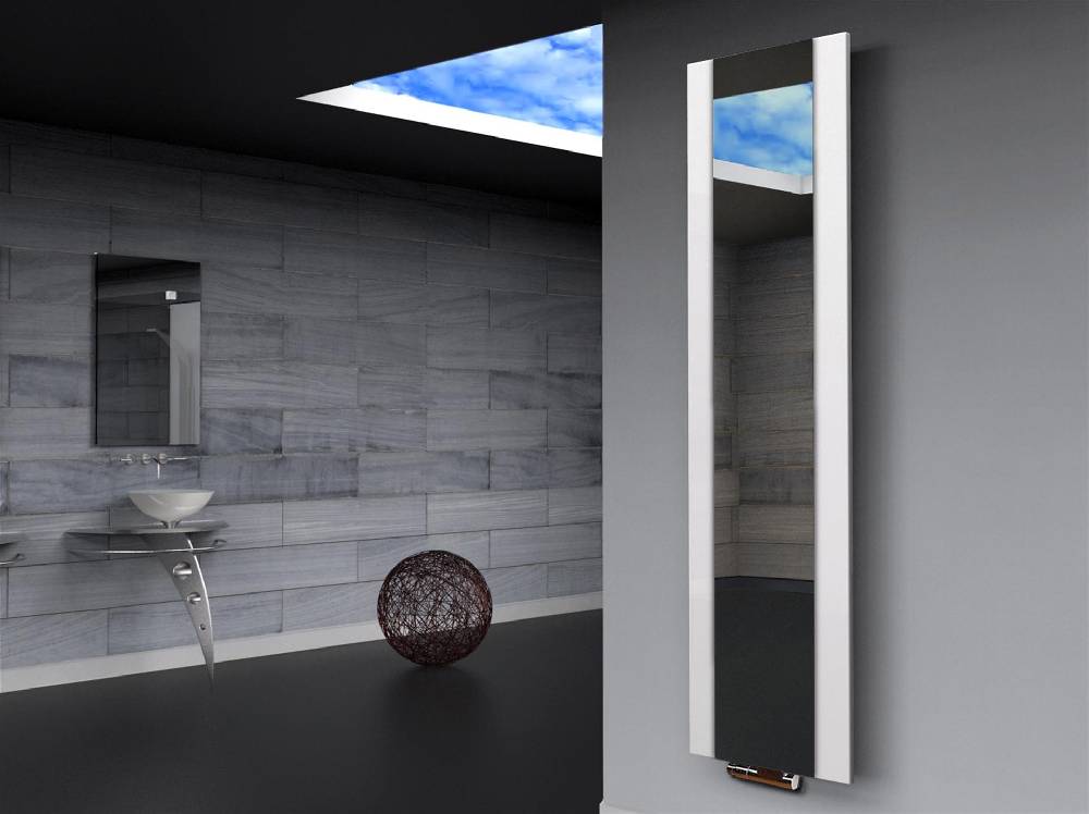 Szagato BADHEIZKÖRPER mit Spiegel Design Singapur 3 180x47cm 1118 Watt weiß SZAGATO Designheizkörper Handtuchheizkörper mit Mittelanschluss Handtuchwärmer Neueste Mode