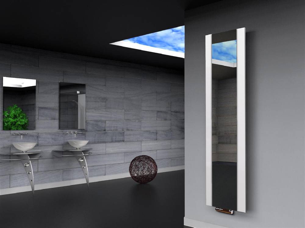 Szagato BADHEIZKÖRPER mit Spiegel Design Singapur 3 180x47cm 1118 Watt weiß SZAGATO Designheizkörper Handtuchheizkörper mit Mittelanschluss Handtuchwärmer Neueste Mode