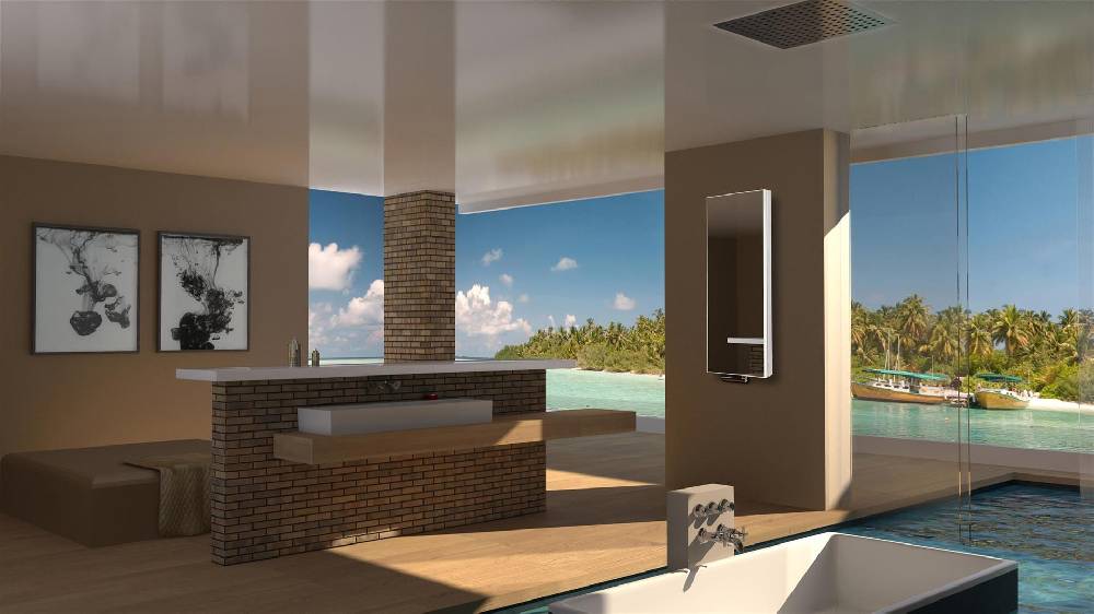 Szagato BADHEIZKÖRPER mit Spiegel Montevideo 5 120x47cm 1458 Watt Spiegel SZAGATO Designheizkörper Handtuchheizkörper mit Mittelanschluss Handtuchwärmer Neuheiten