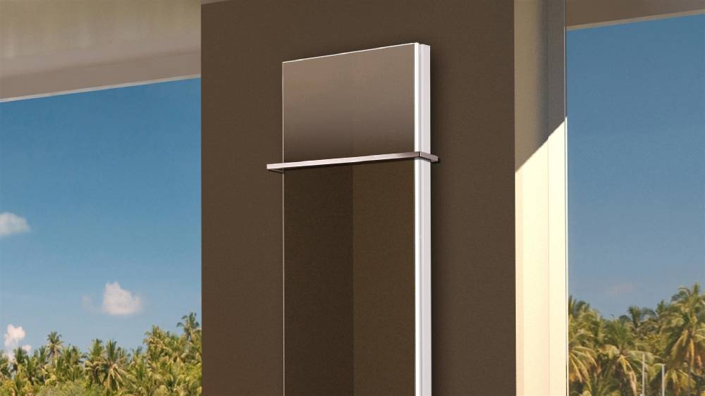 Szagato BADHEIZKÖRPER mit Spiegel Montevideo 6 180x47cm 1964 Watt Spiegel +1 Halter 15mm SZAGATO Designheizkörper Handtuchheizkörper mit Mittelanschluss Bestseller