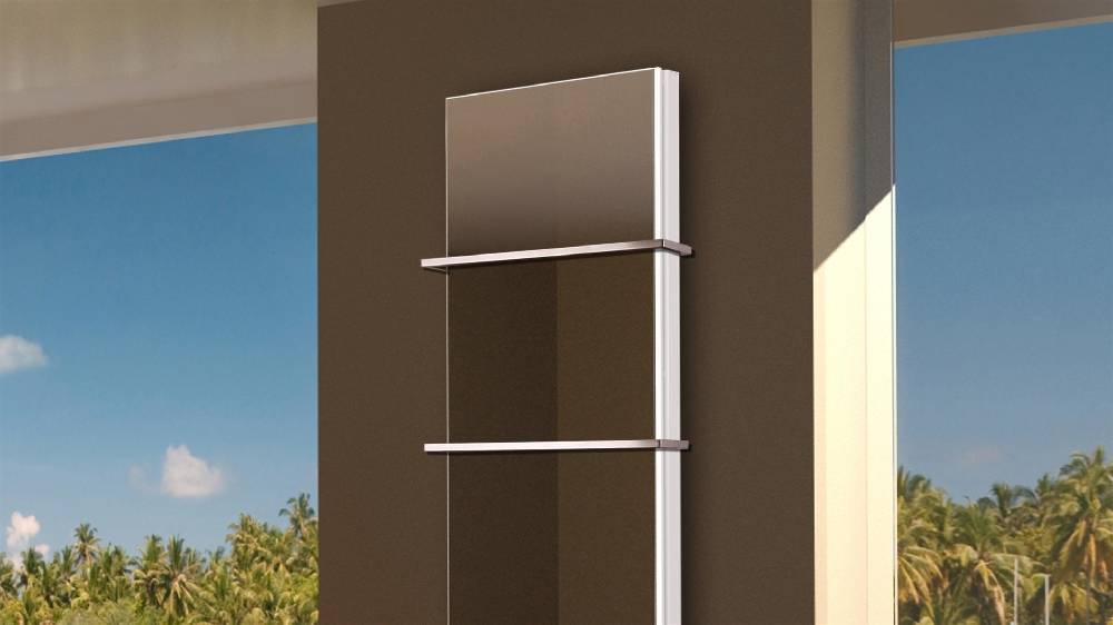 Szagato BADHEIZKÖRPER mit Spiegel Montevideo 6 180x47cm 1964 Watt Spiegel +2 Halter 15mm SZAGATO Designheizkörper Handtuchheizkörper mit Mittelanschluss Saisonale Angebote