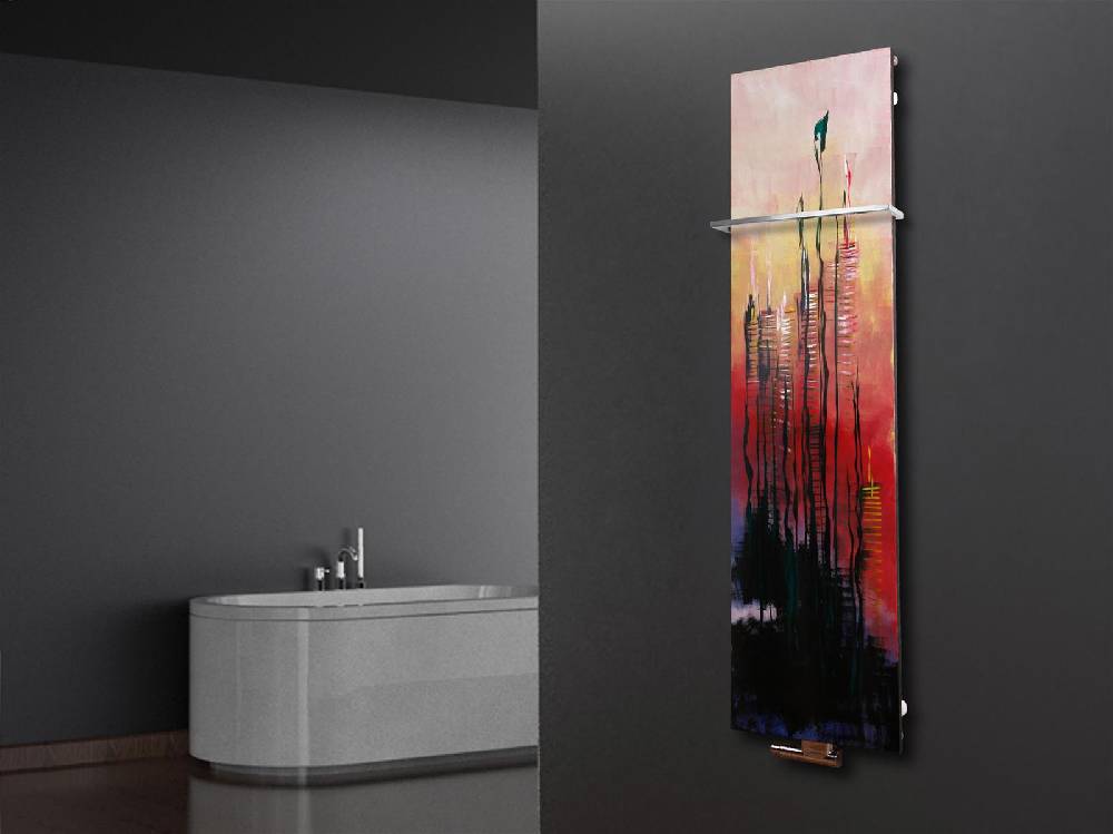 Szagato BADHEIZKÖRPER Vernissage Design 29 180x47cm 1118 Watt Acryl (+1 Halter 15mm) SZAGATO Designheizkörper Handtuchheizkörper mit Mittelanschluss