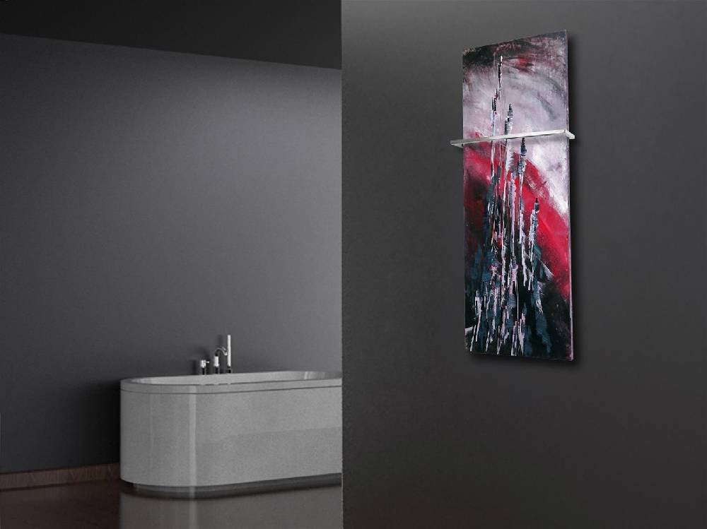 Szagato BADHEIZKÖRPER Vernissage Design 51 120x47cm 799Watt Acryl (+1 Halter 15mm) SZAGATO Designheizkörper Handtuchheizkörper Mittelanschluss Handtuchwärmer