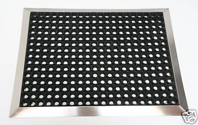 Szagato Edelstahlrahmen mit Fußmatte Ringgumimi 90x60cm SZAGATO Made in Germany Schuhabstreifer Edelstahl außen Schmutzfangmatte Fußabtreter draußen