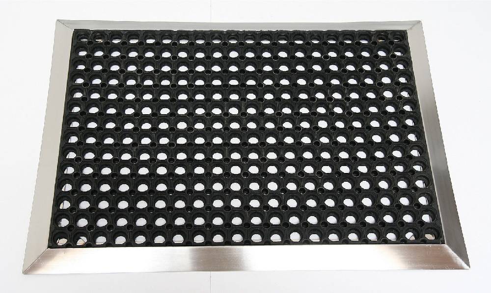 Szagato Edelstahlrahmen mit Fußmatte Ringgummi 110x60cm Gr. 3 SZAGATO Made in Germany Schuhabstreifer Edelstahl außen Fußabtreter Schmutzfangmatte Super Rabatt