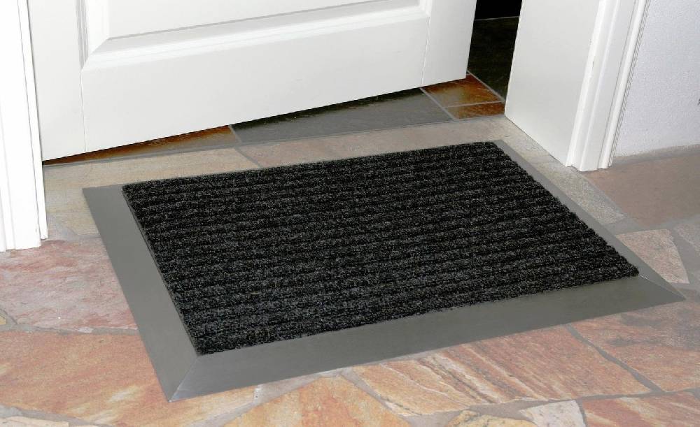 Szagato Edelstahlrahmen mit Fußmatte Ripps 70x50cm SZAGATO Made in Germany Schuhabstreifer Edelstahl außen Schmutzfangmatte Fußabtreter Schmutzmatte Speichern exportieren