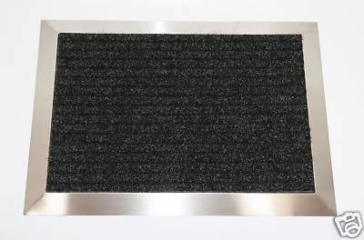 Szagato Edelstahlrahmen mit Fußmatte Ripps 90x60cm SZAGATO Made in Germany Schuhabstreifer Edelstahl außen Schmutzfangmatte Fußabtreter Schmutzmatte Black Friday Preise