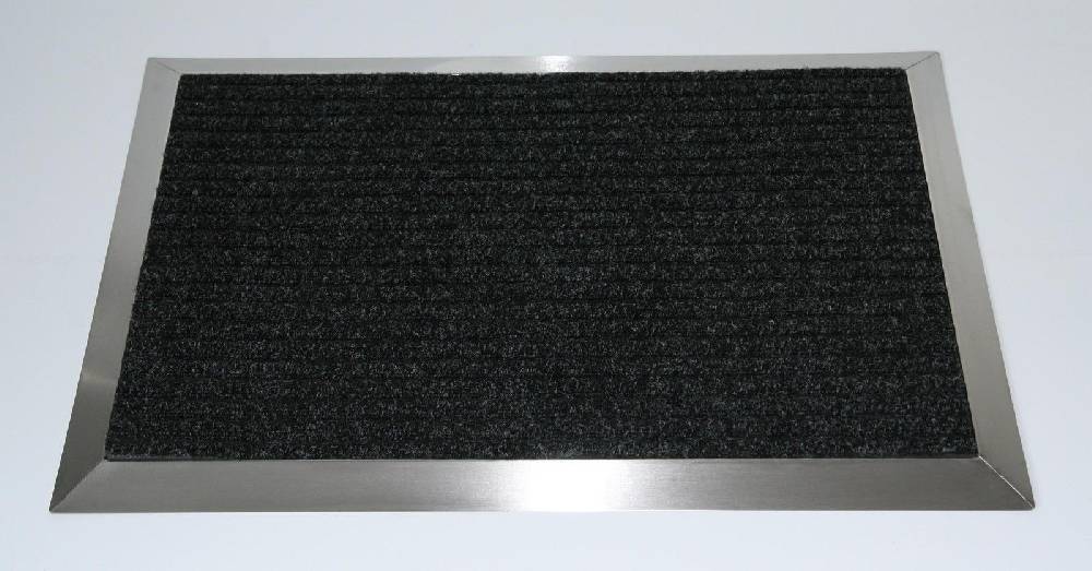 Szagato Edelstahlrahmen mit Fußmatte Ripps 90x60cm SZAGATO Made in Germany Schuhabstreifer Edelstahl außen Schmutzfangmatte Fußabtreter Schmutzmatte Black Friday Preise