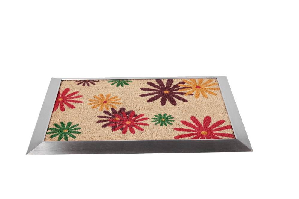 Szagato Fußmatte mit Edelstahl-Rahmen 70x50cm Design 25 Sonnenblumen SZAGATO Fussmatte außen Fussmatte outdoor Fussmatte innen Schuhabstreifer Fussabtreter