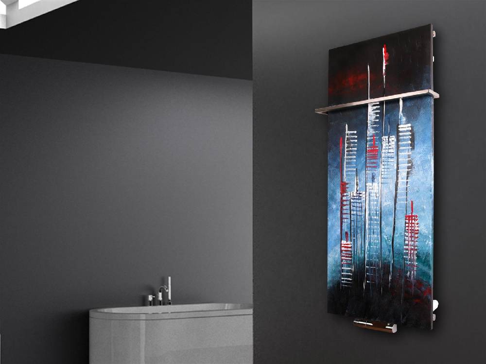 Szagato BADHEIZKÖRPER Vernissage Design 58 120x47cm 799 Watt Acryl (+1 Halter 15mm) SZAGATO Designheizkörper Handtuchheizkörpertelanschluss Handtuchwärmer