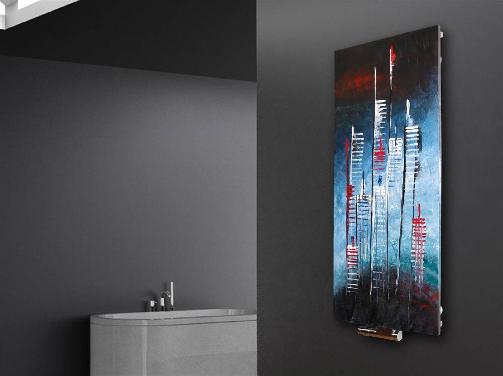 Szagato BADHEIZKÖRPER Vernissage Design 58 120x47cm 799 Watt Acryl SZAGATO Designheizkörper Handtuchheizkörper mit Mittelanschluss Handtuchwärmer