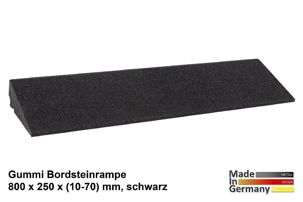 Szagato Bordsteinrampe Gummi 70mm LxBxH 80x25x7cm schwarz SZAGATO Schwellenrampe Auffahrhilfe Bordsteinkeile Auffahrrampe Bordsteinkanten Rampe Gummikeil Osterangebot