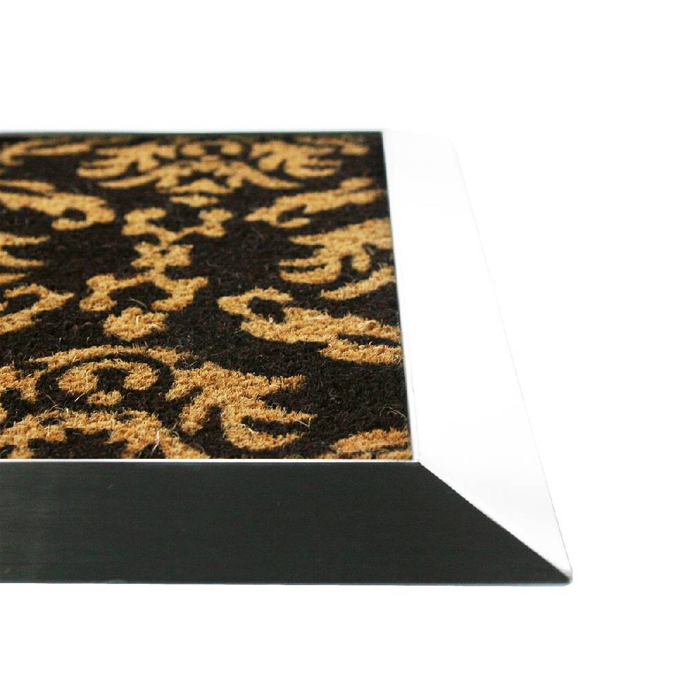 Szagato Fußmatte mit Edelstahl-Rahmen 84x54cm Design 33 Kokos braun SZAGATO Fussmatte außen Fussmatte outdoor Fussmatte innen Schuhabstreifer Fussabtreter Valentinstagsangebot