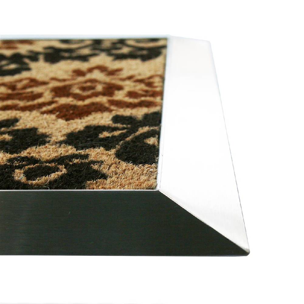 Szagato Fußmatte mit Edelstahl-Rahmen 84x54cm Design 34 Kokos braun SZAGATO Fussmatte außen Fussmatte outdoor Fussmatte innen Schuhabstreifer Fussabtreter Jubiläumsangebot