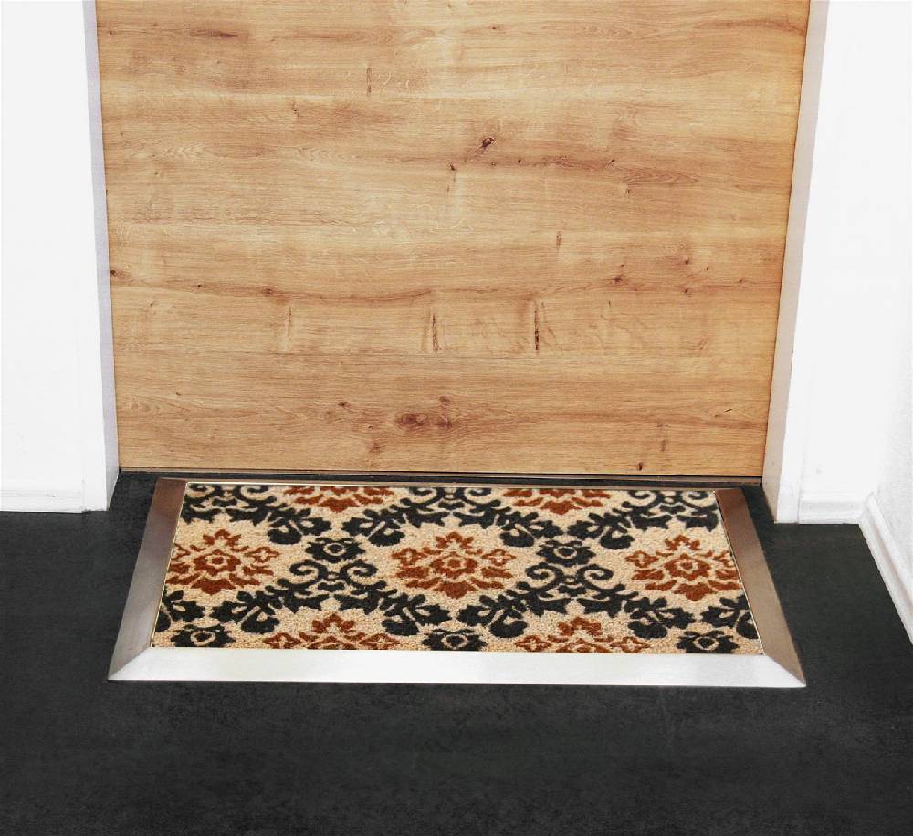 Szagato Fußmatte mit Edelstahl-Rahmen 84x54cm Design 34 Kokos braun SZAGATO Fussmatte außen Fussmatte outdoor Fussmatte innen Schuhabstreifer Fussabtreter Jubiläumsangebot