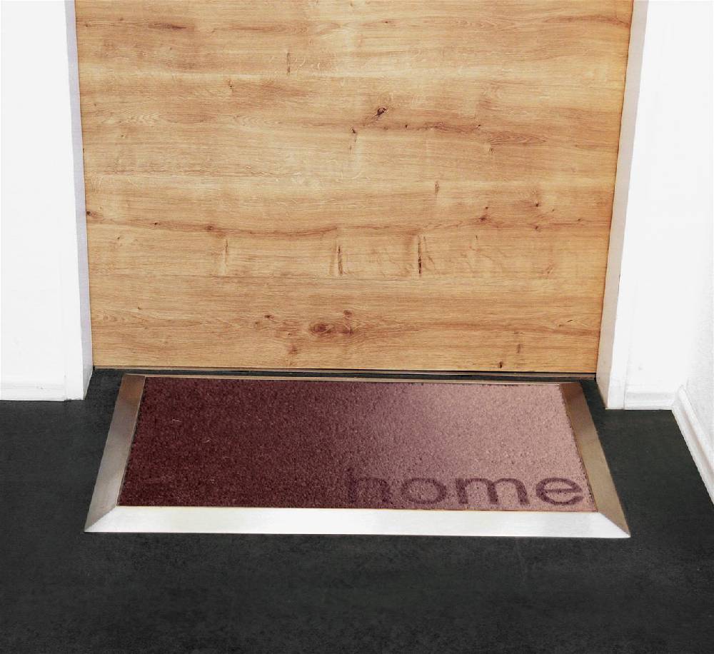 Szagato Fußmatte mit Edelstahlrahmen 84x54cm Design 36 Home hellbraun Kokos SZAGATO Made in Germany Edelstahl Schmutzfangmatte Fußabtreter Schmutzabstreifer Heißer Verkauf