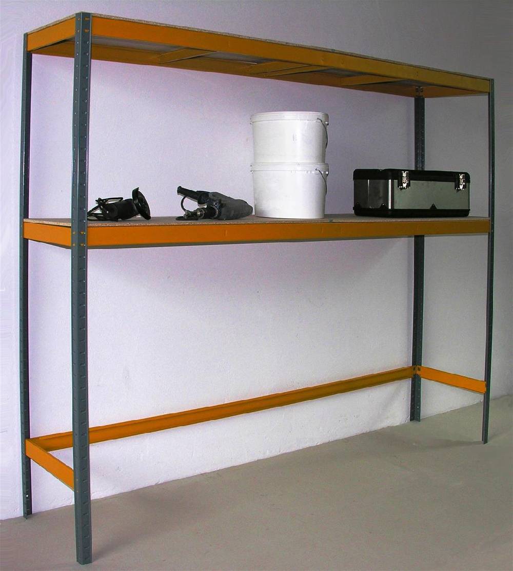 Szagato Garagenregal Reifenregal SZAGATO 150 KG 2 Böden 180x225x50cm grau Reifenregal Räderregal Räderregale Felgen Regal Regal für Garage und Reifen