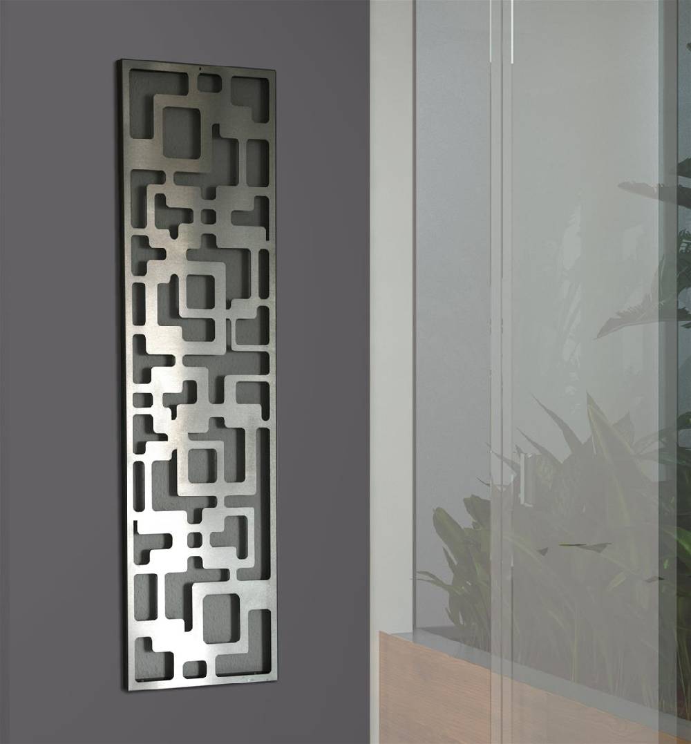 Szagato Garderobe Wandgarderobe Design Downtown 140x40cm Edelstahl matt SZAGATO Garderobe Metall Wand Garderobenpaneel Garderobenleiste Flurgarderobe Flur