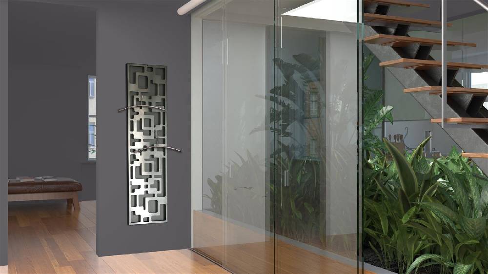 Szagato Garderobe Wandgarderobe Design Downtown 140x40cm Edelstahl matt SZAGATO Garderobe Metall Wand Garderobenpaneel Garderobenleiste Flurgarderobe Flur Neueste Mode