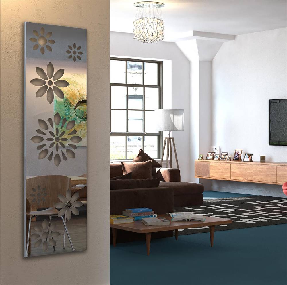 Szagato Garderobe Wandgarderobe Design Flower 140x40cm Edelstahl SZAGATO Garderobe Metall Wand Garderobenpaneel Garderobenleiste Flurgarderobe Flur Exklusive Angebote