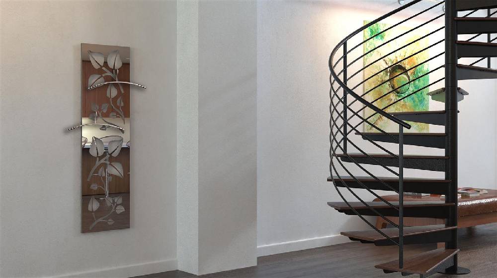 Szagato Garderobe Wandgarderobe Design Leaves 140x40cm Edelstahl hochglanz SZAGATO Garderobe Wand Metall Garderobenpaneel Garderobenleiste Flurgarderobe Blitzangebot