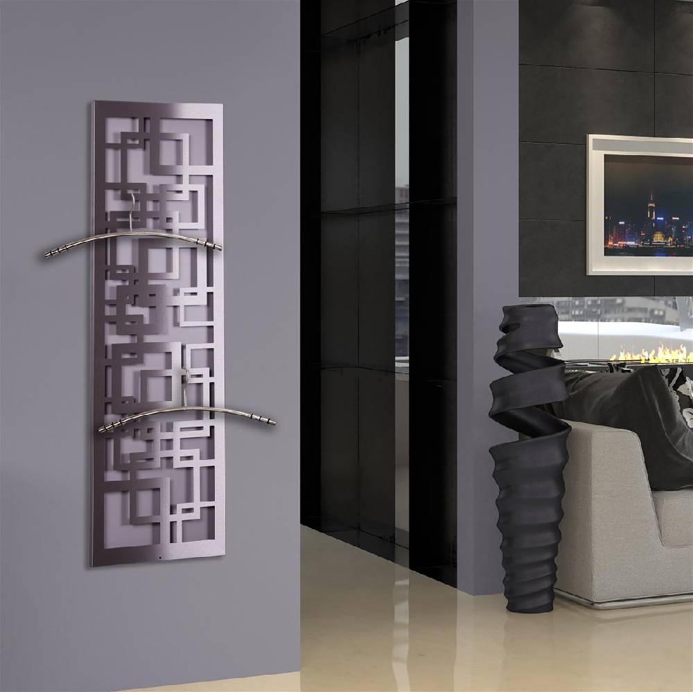 Szagato Garderobe Wandgarderobe Design Quadrat 140x40cm Edelstahl matt SZAGATO Garderobe Metall Garderobe Wand Garderobenpaneel Garderobenleiste Flur Saisonale Angebote