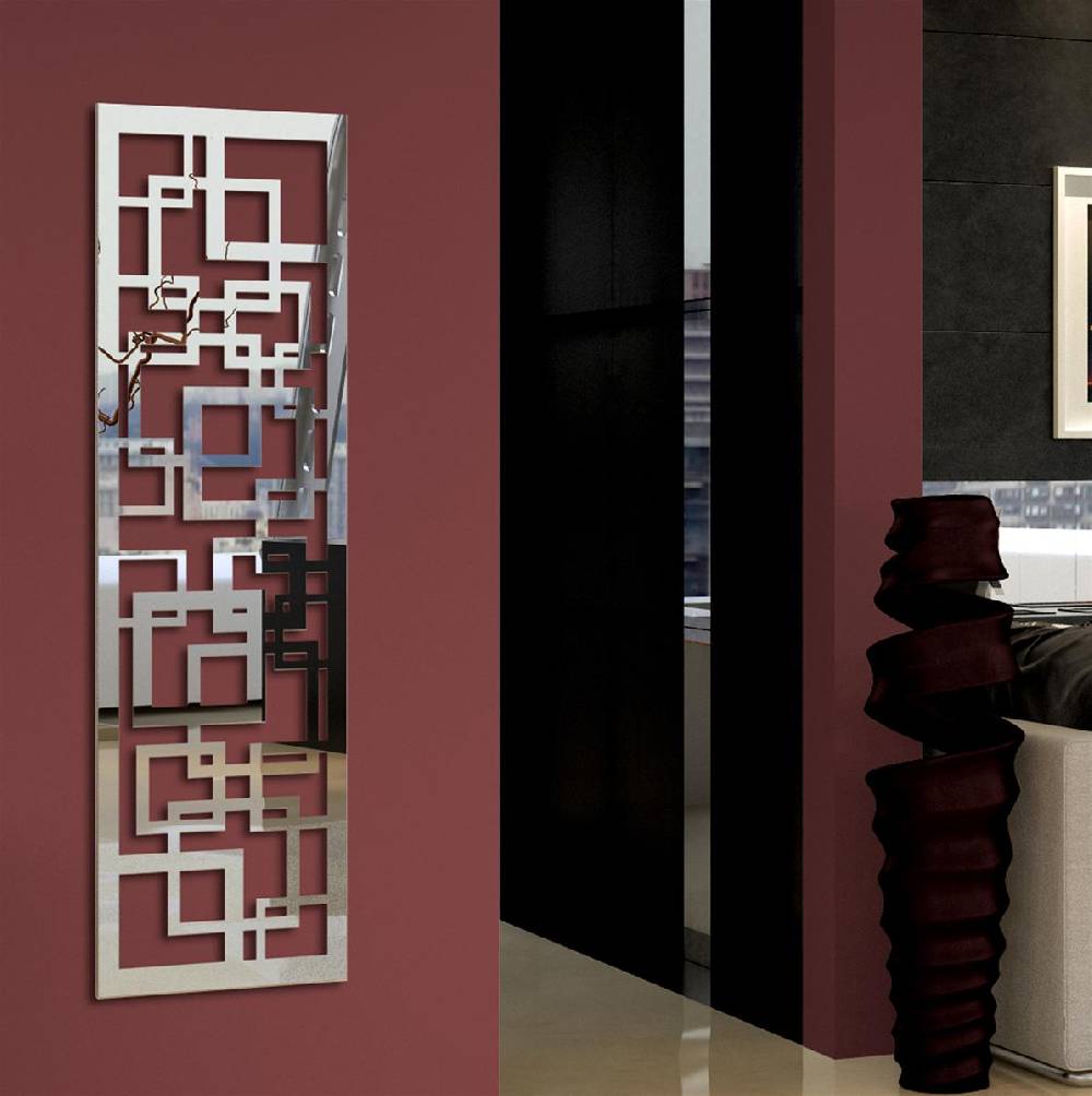 Szagato Garderobe Wandgarderobe Design Quadrat 140x40cm Edelstahl poliert SZAGATO Garderobe Metall Garderobe Wand Garderobenpaneel Garderobenleiste Flur