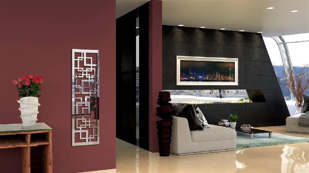 Szagato Garderobe Wandgarderobe Design Quadrat 140x40cm Edelstahl poliert SZAGATO Garderobe Metall Garderobe Wand Garderobenpaneel Garderobenleiste Flur Räumungsverkauf