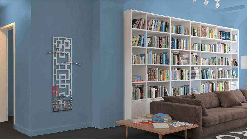 Szagato Garderobe Wandgarderobe Design Rechteck 140x40cm Edelstahl poliert SZAGATO Garderobe Metall Garderobe Wand Garderobenpaneel Garderobenleiste Flur