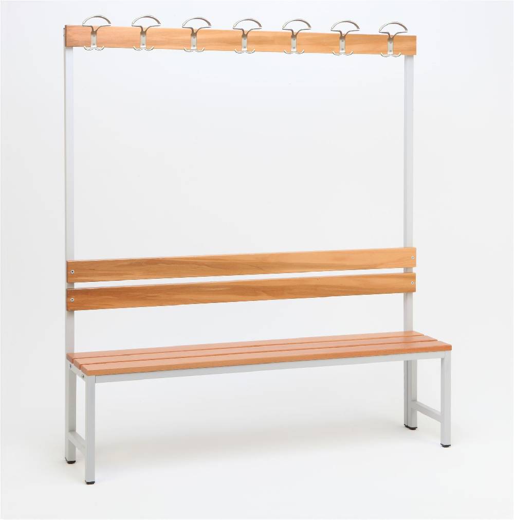 Szagato Garderobenbank mit Haken 1-seitig HxBxT 170x150x30cm Marke SZAGATO Umkleidebank Umkleide Sitzbank Garderobe mit Sitzbank Garderoben Bank