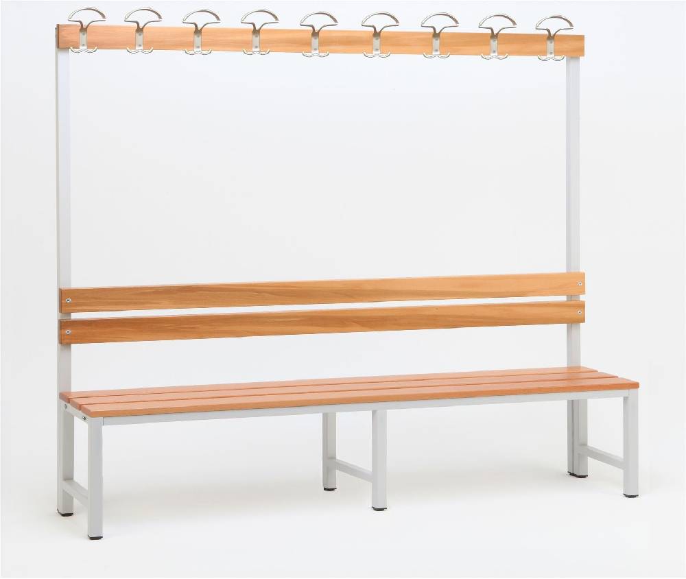 Szagato Garderobenbank mit Haken 1-seitig HxBxT 170x200x30cm Marke SZAGATO Umkleidebank Umkleide Sitzbank Garderobe mit Sitzbank Garderoben Bank