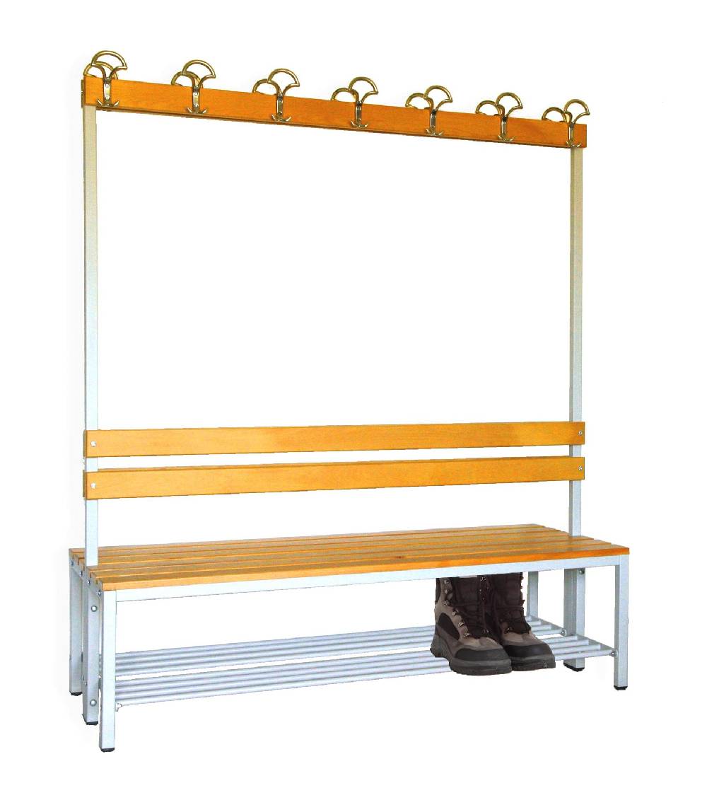 Szagato Garderobenbank mit Haken 2-seitig 2 Sitzbänke mit Schuhrost HxBxT 170x150x60cm Marke SZAGATO Umkleidebank Umkleide Sitzbank Garderobe mit Sitzbank Letzte 2 Tage