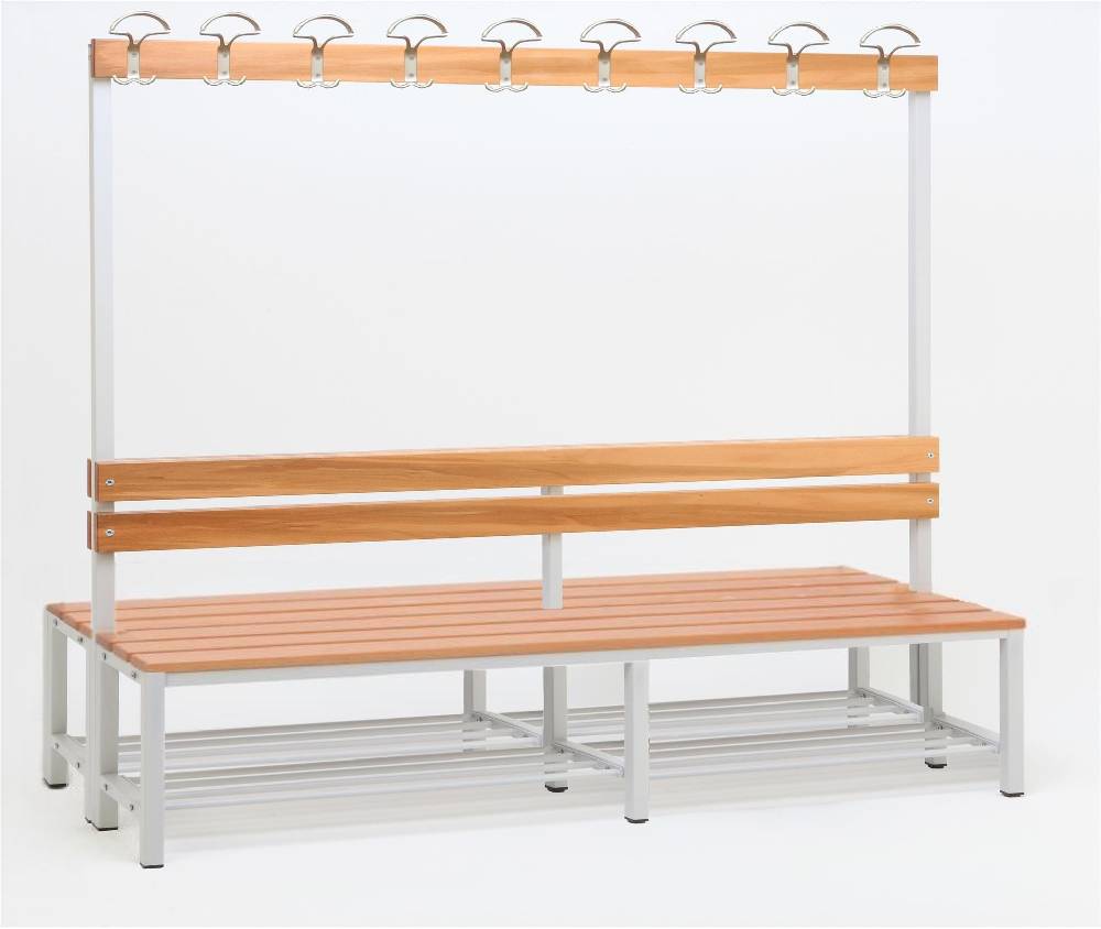 Szagato Garderobenbank mit Haken 2-seitig 2 Sitzbänke mit Schuhrost HxBxT 170x200x60cm Marke SZAGATO Umkleidebank Umkleide Sitzbank Garderobe mit Sitzbank Letzter Tag