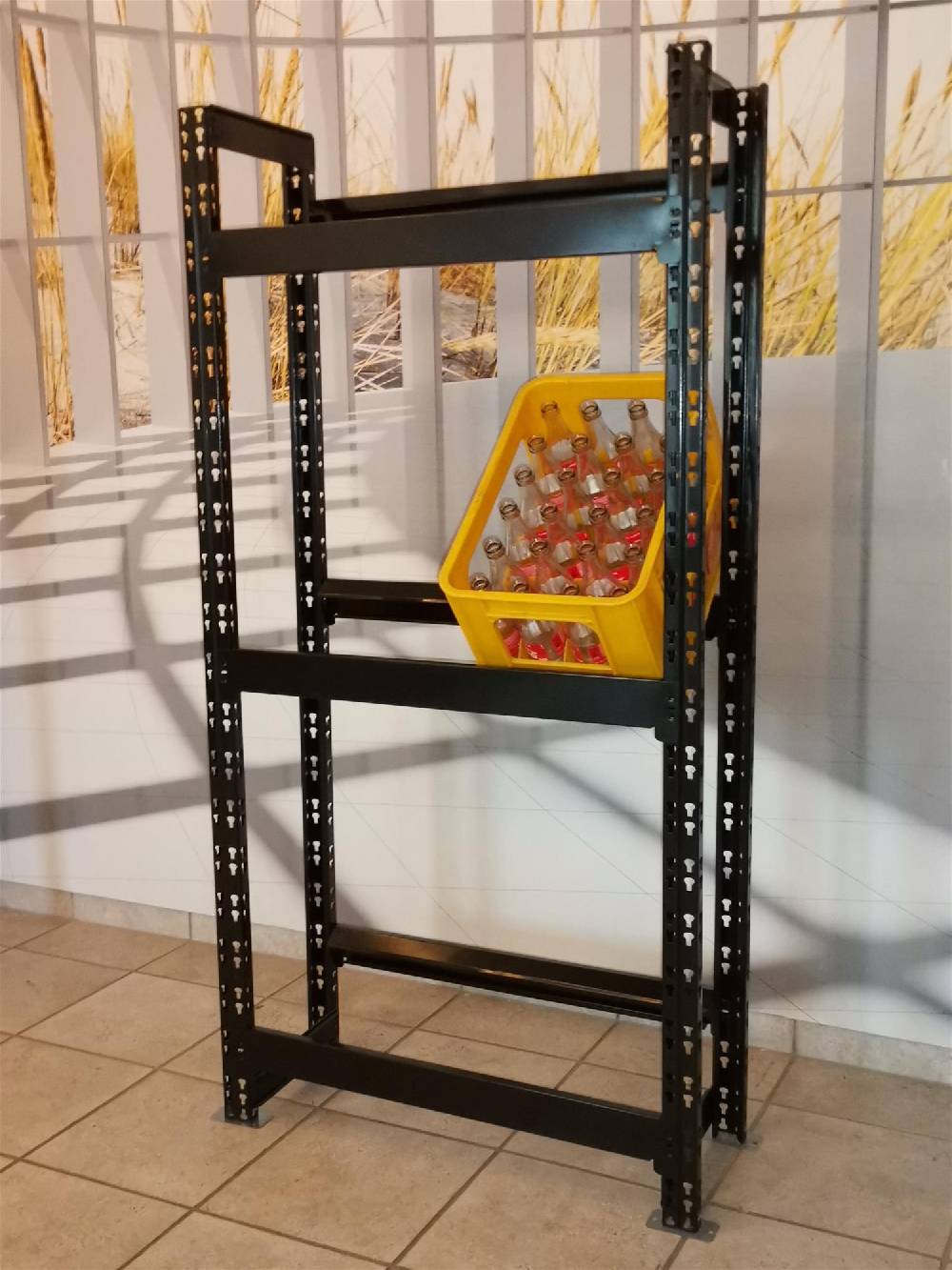 Szagato Getränkekisten Regal 6 Kisten 160x75x30cm 150 KG schwarz SZAGATO Kastenständer Getränke Kisten Halter, Getränkekisten Ständer, Flaschenkasten Ständer 50% Rabatt mit kostenlosem Versand