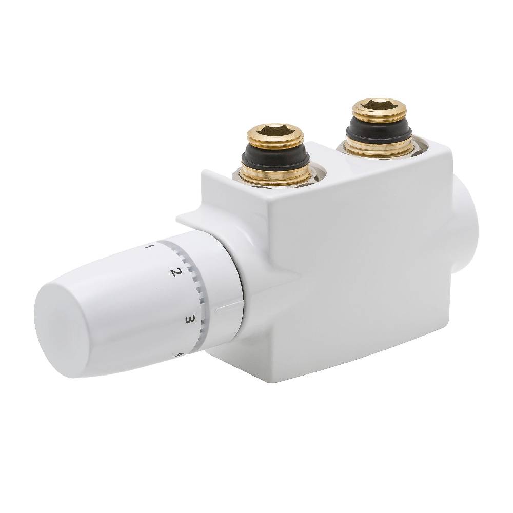 Szagato Heizkörper Mittelanschluss-Block DURCHGANG / ECK SET mit Thermostat Szagato weiß Angebote