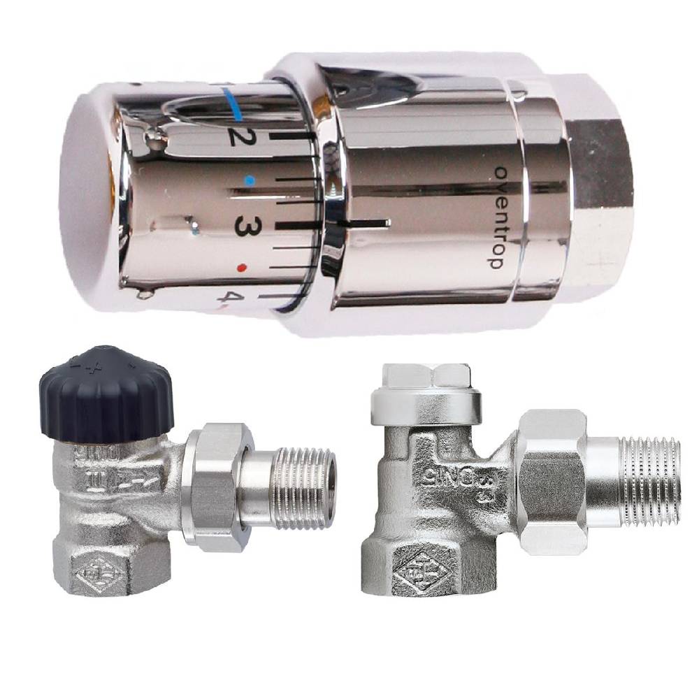 Szagato Heizkörper Seitenanschluss SET ECK 1/2 Zoll mit Thermostat chrom SZAGATO