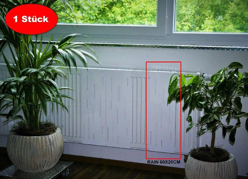Szagato Heizkörperverkleidung 60 x 20cm Design Rain weiß (1 Stück) SZAGATO Heizungsverkleidung Verkleidung Heizkörper Abdeckung Heizkörper Heizungsabdeckung Fabrikpreis