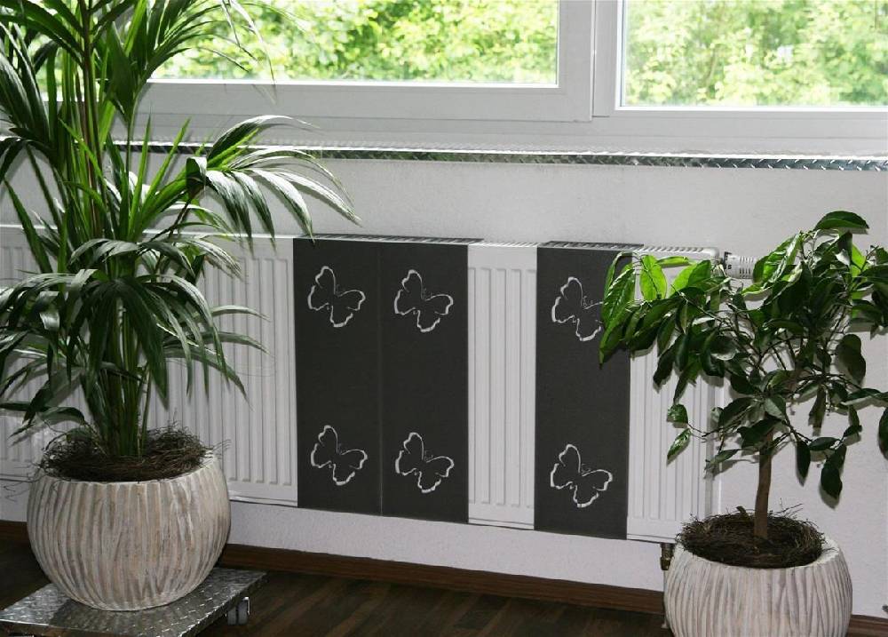 Szagato Heizkörperverkleidung 60x 20cm Butterfly anthrazit moonstone SET= 3 Stück SZAGATO Heizungsverkleidung Verkleidung Heizkörper Abdeckung für Heizkörper