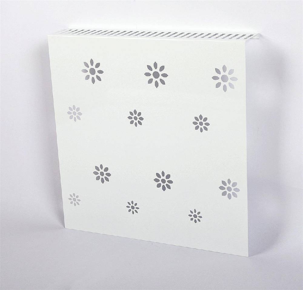 Szagato Heizkörperverkleidung 60x 60cm Design Flower weiß (1 Stück) SZAGATO Heizungsverkleidung Verkleidung Heizkörper Abdeckung Heizkörper Heizungsabdeckung Versandkostenfrei