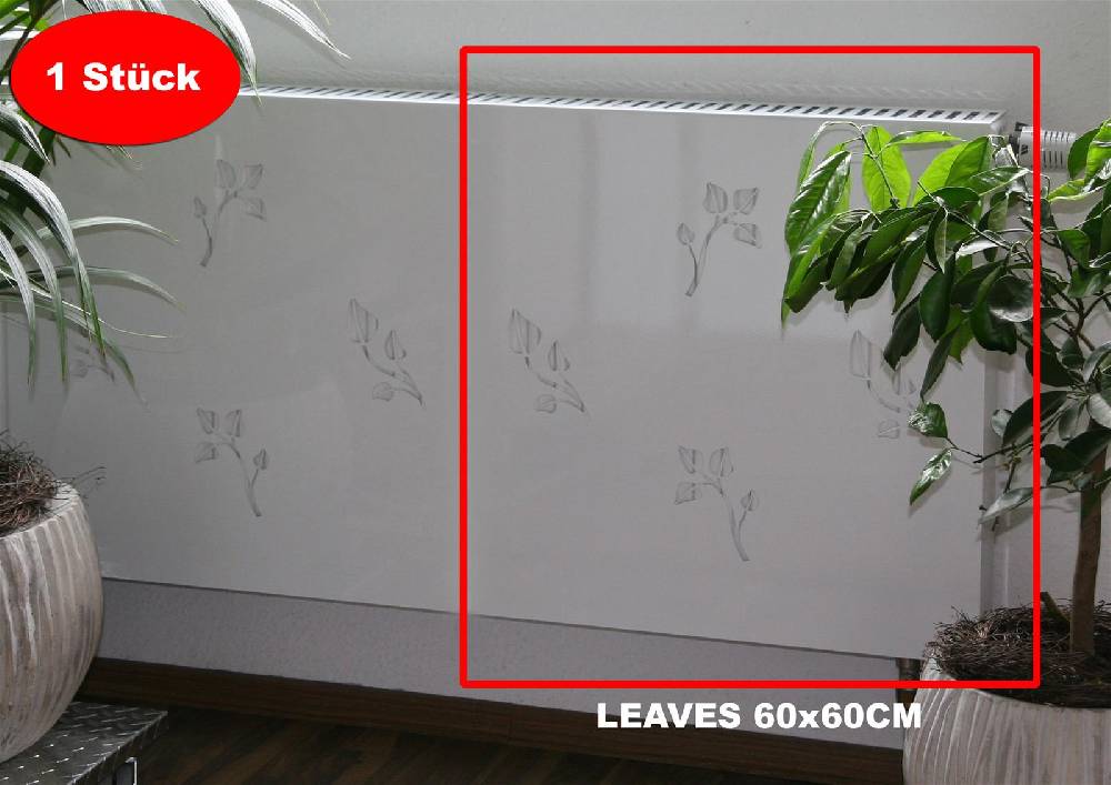 Szagato Heizkörperverkleidung 60x 60cm Design Leaves weiß (1 Stück) SZAGATO Heizungsverkleidung Verkleidung Heizkörper Abdeckung Heizkörper Heizungsabdeckung Großer Ausverkauf