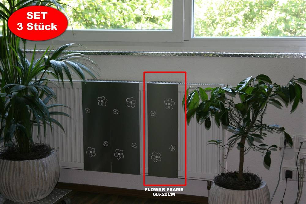 Szagato Heizkörperverkleidung Edelstahl 60 x 20cm Design Flower Frame (3 Stück) SZAGATO Heizungsverkleidung Verkleidung Heizkörper Abdeckung für Heizkörper Online Shopping