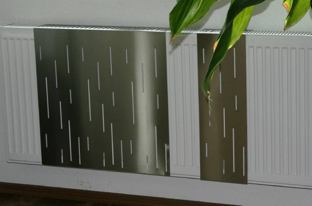 Szagato Heizkörperverkleidung Edelstahl matt 60 x 20cm Design Rain (1 Stück) SZAGATO Heizungsverkleidung Verkleidung Heizkörper Abdeckung für Heizkörper Heißer Verkauf