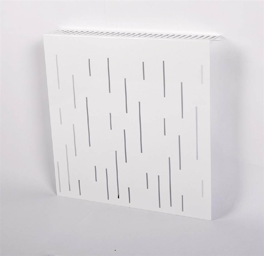 Szagato Heizkörperverkleidung 60 x 60cm Design Rain weiß (1 Stück) SZAGATO Heizungsverkleidung Verkleidung Heizkörper Abdeckung Heizkörper Heizungsabdeckung Kostenlose Rückgabe